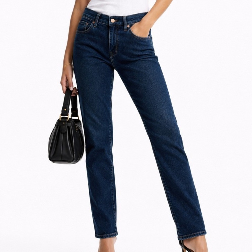 Madewell Skinny Skinny Jeans Dark Blue Wash Mid Rise Stretch Denim Womens S 28